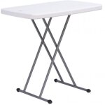 Table pliante rectangulaire - homewell - blanc - hauteur relevable - 75 * 50 * 74cm