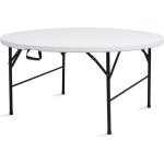 Table pliante ronde 150 cm 8 personnes - mob event pro - jardin - noir - pliable - acier
