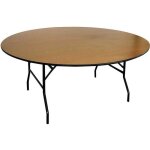 Table pliante ronde en bois - mob event pro - 170cm - 10 personnes - noir - pliable