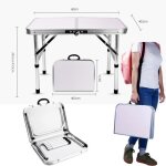 Table pliante transportable en aluminiumportable rglable hauteur travail table de camping jardin bbq ...