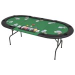 Table de poker pliable pour 9 joueurs - vidaxl - ovale - vert et noir