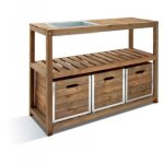 Table de jardinage - jardipolys - choko - dimensions l 129 x p 45 x h 90 cm - couleur marron - bac en ...