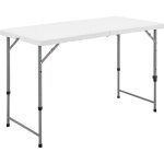 Table de r�ception pliante - terranova - blanche - structure acier et plateau en poly�thyl�ne pehd - ...