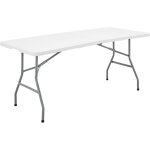 Table de r�ception pliante - terranova - blanche - structure acier et plateau en poly�thyl�ne pehd - ...