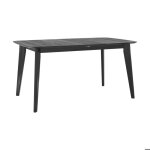 Table rectangulaire 4 / 6 personnes extensible en bois noir 150 / 180 cm - oman - rendez - vous dco