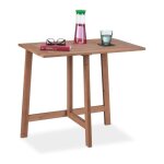Relaxdays table pliante bois table terrasse rectangulaire extrieur balcon&jardin pliable hlp: 73x80x50 ...