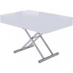 Table relevable extensible harie laqu�e blanc