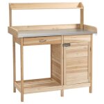 Outsunny - table de rempotage - bois de sapin - 112x48x125cm - bois naturel
