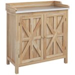Table de rempotage outsunny bois de sapin 83x40x92cm bois naturel