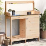 Table de rempotage en bois massif de sapin - vidaxl - hauteur 84 cm - marron