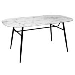 Table à manger roxas blanc effet marbre l160cm - atmosphera createur dinterieur Table à manger roxas blanc effet marbre l160cm - atmosphera createur dinterieur