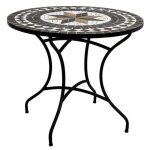 Table de repas ronde mosa�que kipos 90cm noir