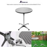 Table ronde en aluminium 2en1 - quiienclee - haute de bar bistrot 60x60x70 / 110cm