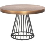 Table ronde extensible grivery bois noisette pieds noir