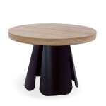 Table ronde extensible henriette chêne clair pieds noir Table ronde extensible henriette chêne clair pieds noir