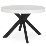 Table ronde extensible myriade noir et effet marbre