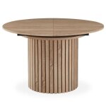 Table ronde extensible pied central style colonne burkina 120 - 160cm bois sonoma Table ronde extensible pied central style colonne burkina 120 - 160cm bois sonoma