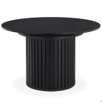 Table ronde extensible pied central style colonne burkina 120 - 160cm noir Table ronde extensible pied central style colonne burkina 120 - 160cm noir