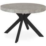 Table ronde extensible - paris prix - zefane - 10 places - noir & gris - effet béton Table ronde extensible - paris prix - zefane - 10 places - noir & gris - effet béton