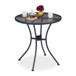 Relaxdays table ronde de jardin avec trou pour parasol r�sistant aux intemp�ries acier hxd 72 x 70 cm ...