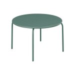 Table ronde de jardin en m�tal - vert amande - vente - unique - mirmande - 6 places