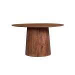 Table ronde collection rimbaud effet bois brun clair diam�tre 130 cm