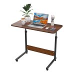 Table roulante de lit canap pour ordinateur portable - table dappoint marron - 80x40cm - hauteur rglable ...