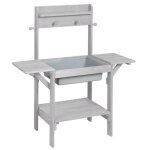 Table sable et eau en bois massif - rsistant aux intempries - gris - roba