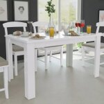 Table de salle  dner cuisine scandinave table de salle  manger140 x 80 x 75 cm blanc