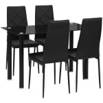Homcom - ensemble de table � manger - acier - 120x60x75cm - noir