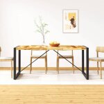 Table de salle � manger en bois de manguier brut 180 cm - vidaxl - style industriel