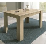 Table de salle � manger extensible rectangulaire coloris ch�ne cambrian - longueur 138 - 198 x profondeur ...
