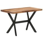 Table de salle  manger ovonni - 120x60x75 cm - bois massif acacia et hva - pieds en acier - 6 places ...