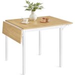 Vasagle table de salle � manger pliable extensible pour 2 � 4 personnes avec abattants couleur ch�ne ...