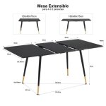 Urban meuble - table extensible - rectangulaire - 4 - 6 personnes - convient pour salle  manger salon ...