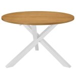Table de salle  manger - vidaxl - blanc - style campagne - forme rond - 4 places
