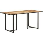 Table de salle  manger - vidaxl - bois de manguier brut - rectangulaire - 6 places