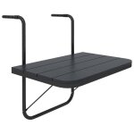 Outsunny - table de balcon suspendue - aluminium - 60x40x64cm - noir