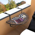 Vidaxl table suspendue de balcon terre cuite et blanc mosaïque 41126 Vidaxl table suspendue de balcon terre cuite et blanc mosaïque 41126
