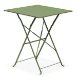 Table de jardin pliante bistrot en acier vert cactus - oviala