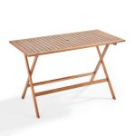 Table de terrasse pliante en bois deucalyptus - oviala