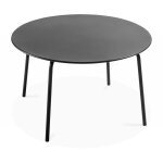 Table de jardin ronde en acier anthracite 120 x 72 cm palavas oviala