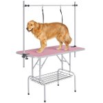 Table de toilettage pliante - yaheetech - hauteur rglable pour gros chien 11356176 cm charge maximale ...