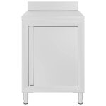 Table de travail commerciale - garosa - 60x60x96 cm - acier inoxydable - armoire de rangement - pieds ...