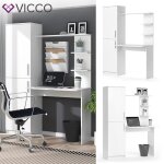 Table de travail vicco tessa - blanc - bureau informatique avec meuble de rangement Table de travail vicco tessa - blanc - bureau informatique avec meuble de rangement