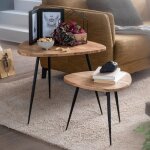 Tables wohnling massif lot de 2 table dappoint table table basse en bois et métal Tables wohnling massif lot de 2 table dappoint table table basse en bois et métal