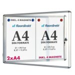 Tableau d?affichage mural int�rieur vitrine int�rieure 37 x 48 cm 2 x a4 avec 4 aimants
