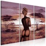 Tableau africain et ethnique without shame (3 parts) 120x80 cm - tableau deco