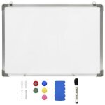 Tableau blanc - vidaxl - 90x60 cm - magntique - effaable  sec - acier laqu