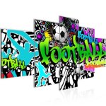 Tableau décoration murale 200x100 cm runa art 402651a graffiti de football - 5 panneaux deco toile prêt ... Tableau décoration murale 200x100 cm runa art 402651a graffiti de football - 5 panneaux deco toile prêt ...